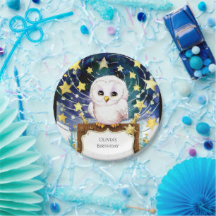 Magical Kids' Owl Birthday Paper Plate