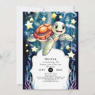 Magical Kids' Turtle Birthday Invitation
