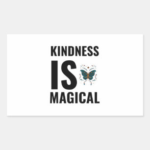 Magical kindness butterfly inspirational motivatio rectangular sticker