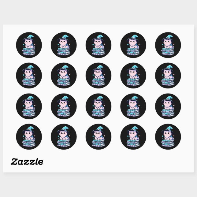 Magical Kitty Sorcerer Classic Round Sticker (Sheet)