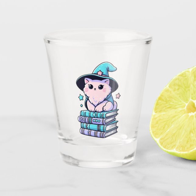 Magical Kitty Sorcerer Shot Glass (Front)