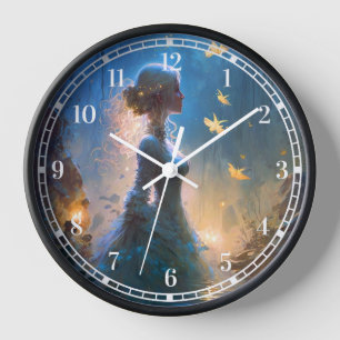 Magical Lady In Water Fantasy Art Clock