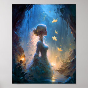 Magical Lady In Water Fantasy Art Poster