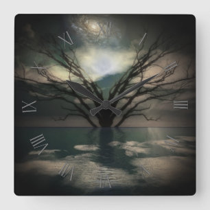 Magical Landscape Square Wall Clock