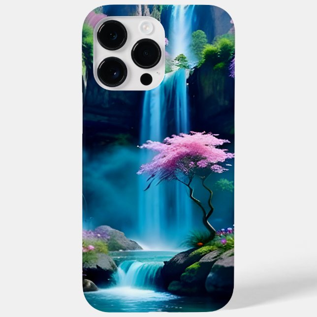 Magical Landscape Waterfall and Flower One Case-Mate iPhone Case (Back)