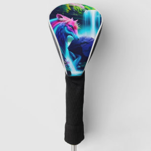 Magical Landscape Waterfall and Flowers Two Golf Head Cover