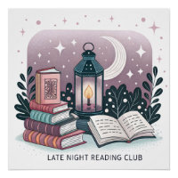 Magical Late Night Reading Club Lantern Book Stack