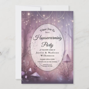 Magical Lavender Fairy Lights Housewarming Party Invitation