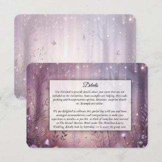 Magical Lavender Fairy Lights Wedding Enclosure Card