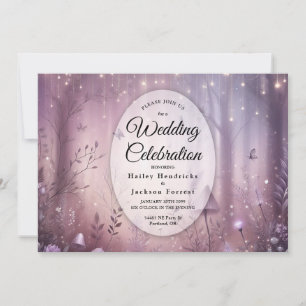 Magical Lavender Fairy Lights Wedding Invitation
