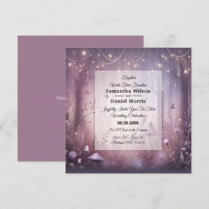 Magical Lavender Fairy Lights Wedding Invitation
