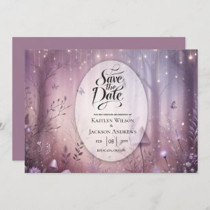 Magical Lavender Fairy Lights Wedding Save The Date