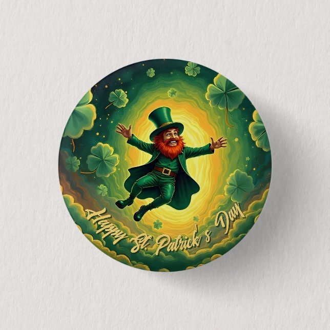 Magical Leprechaun St. Patrick’s Day Art 3 Cm Round Badge (Front)