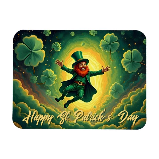 Magical Leprechaun St. Patrick’s Day Art Magnet (Horizontal)