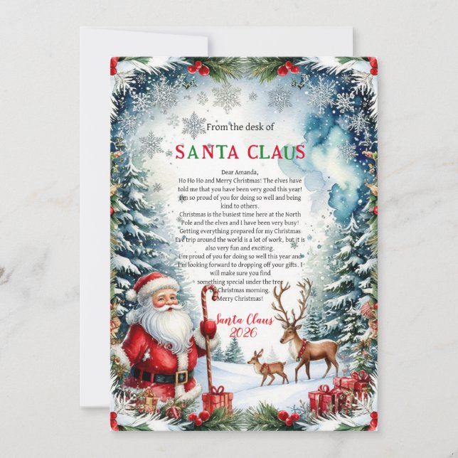 Magical Letter from Santa Card (Front)