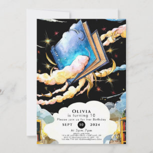 Magical Library Fun Storybook Birthday Invitation