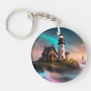 Magical Lighthouse Scene Key Ring