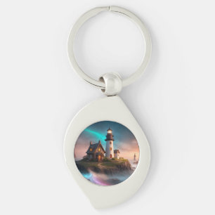 Magical Lighthouse Scene Key Ring