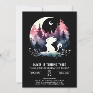 Magical Little Cat Birthday Invitation