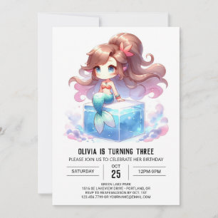 Magical Little Mermaid Birthday Invitation