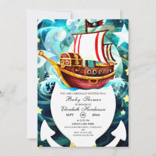 Magical Little Pirate Baby Shower Invitation