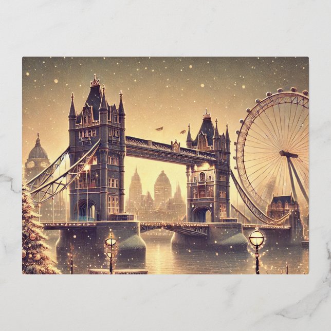 Magical London Christmas Postcard  (Front)
