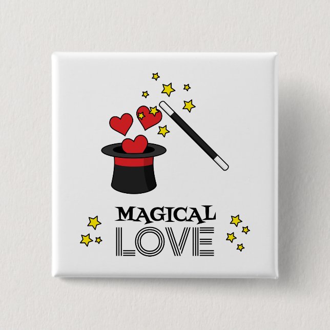 Magical Love - Black 15 Cm Square Badge (Front)