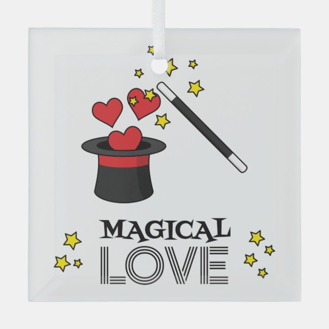 Magical Love - Black Glass Tree Decoration (Front)