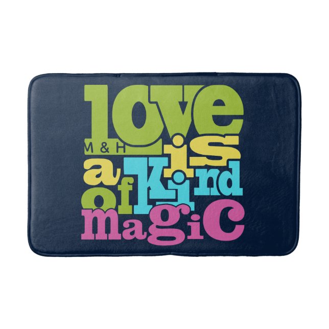 Magical Love custom monogram bath mats (Front)