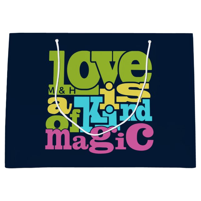Magical Love custom monogram large gift bag (Front)