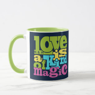 Magical Love custom monogram mugs