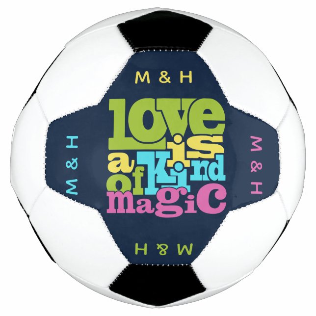 Magical Love custom monogram soccer ball (Front)