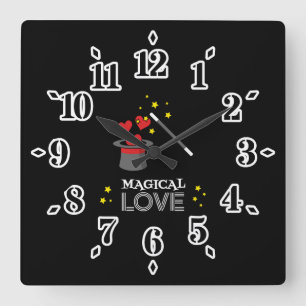 Magical Love - White Square Wall Clock