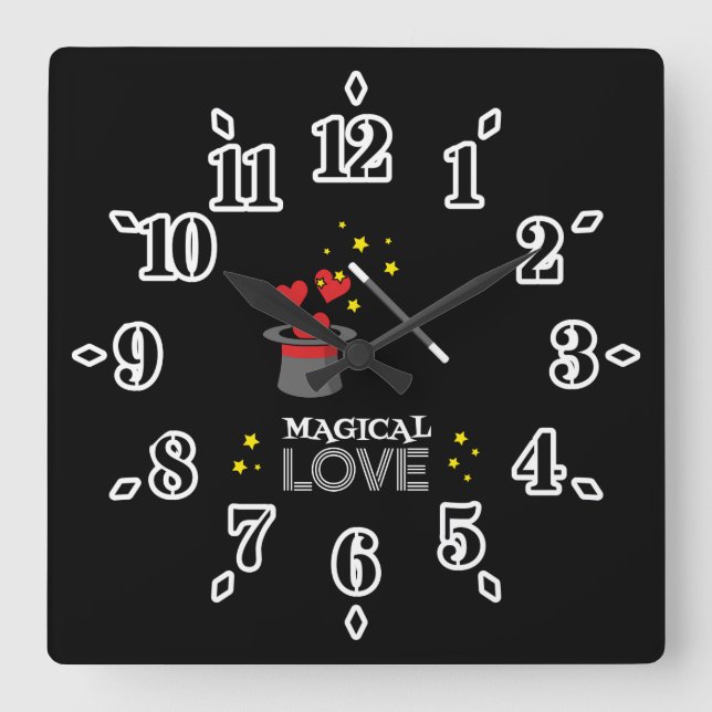 Magical Love - White Square Wall Clock (Front)
