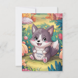 Magical Lovely Wolf Thank You Card