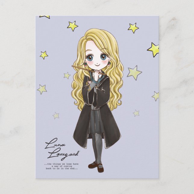 Magical Luna Lovegood Watercolor Invitation Postcard (Front)