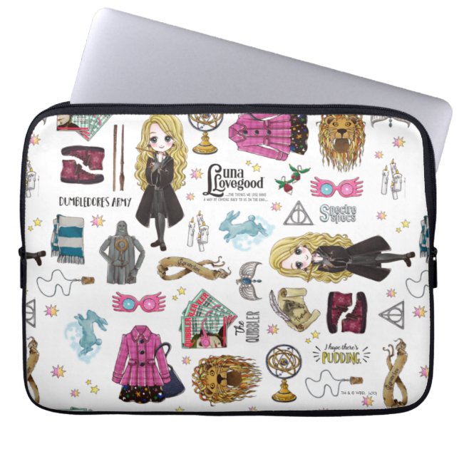 Magical Luna Lovegood Watercolor Laptop Sleeve (Front)
