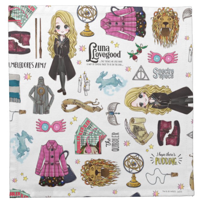 Magical Luna Lovegood Watercolor Napkin | Zazzle.co.uk