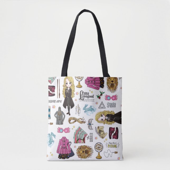 Magical Luna Lovegood Watercolor Tote Bag (Front)