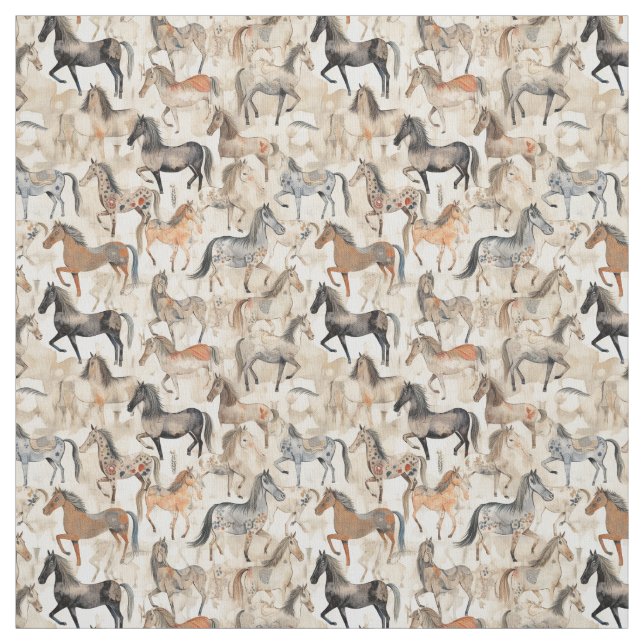 Magical Mane: Whimsy Horse Fabric (Swatch)