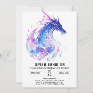 Magical Mediaeval Dragon Adventure Birthday Invitation
