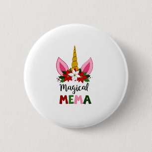 Magical Mema Unicorn Shirt Christmas Pajama Shirt 6 Cm Round Badge