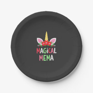 Magical Mema Unicorn Shirt Christmas Pajama Shirt Paper Plate