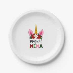 Magical Mema Unicorn Shirt Christmas Pajama Shirt  Paper Plate