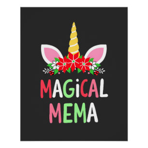 Magical Mema Unicorn Shirt Christmas Pajama Shirt Poster
