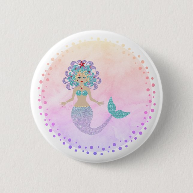 Magical Mermaid 6 Cm Round Badge (Front)