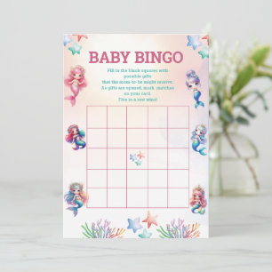 Magical Mermaid Birthday Bingo Game Advice Card
