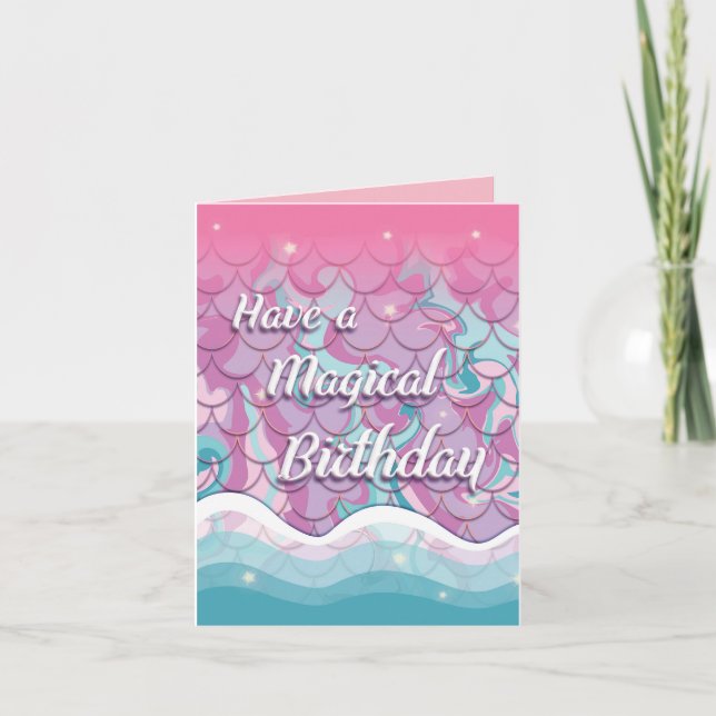 Magical Mermaid Birthday Card (Front)
