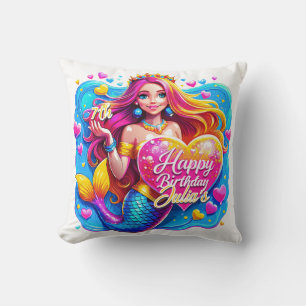 Magical Mermaid Birthday Delight, Birthday gift Cushion