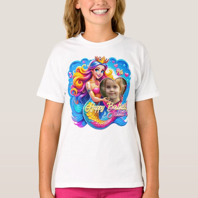 Magical Mermaid Birthday Delight, Customised Gift  T-Shirt (Front)